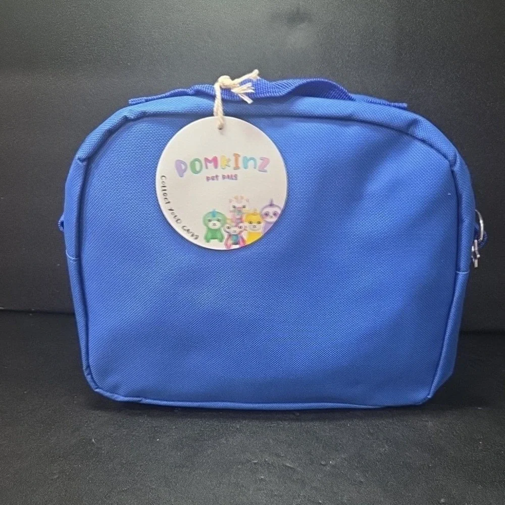 Pomkinz Pet Pals 5-Piece Plush Toy Set with Iridescent Blue‎ Carrying Case Bag